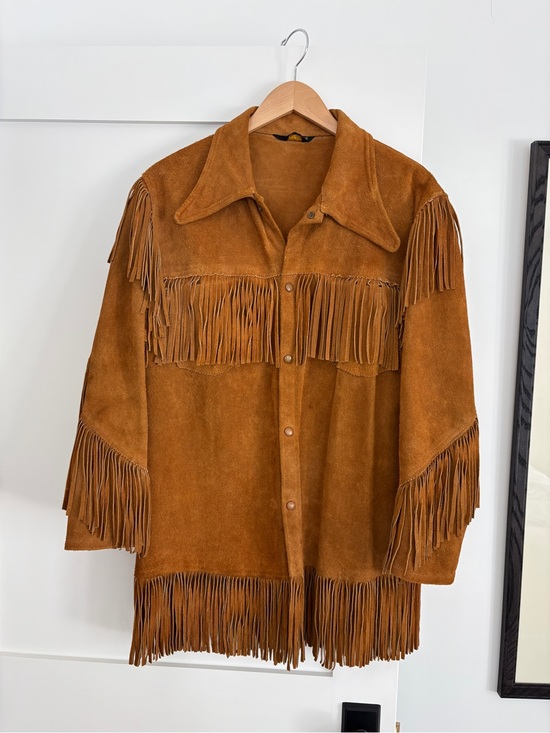 Vintage Jackets & Blazers - Vintage Suede Fringe Jacket - Coachella 70s vibes!
